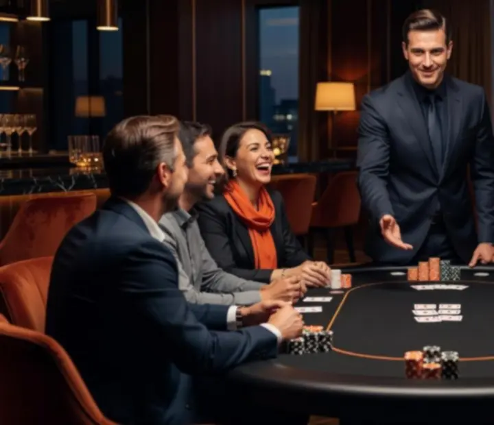 Table de poker offline animée avec collaborateurs