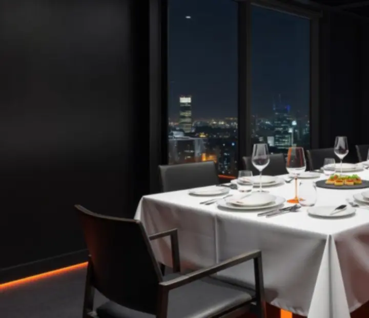 Dîner assis pour équipe dans un salon privatisé
